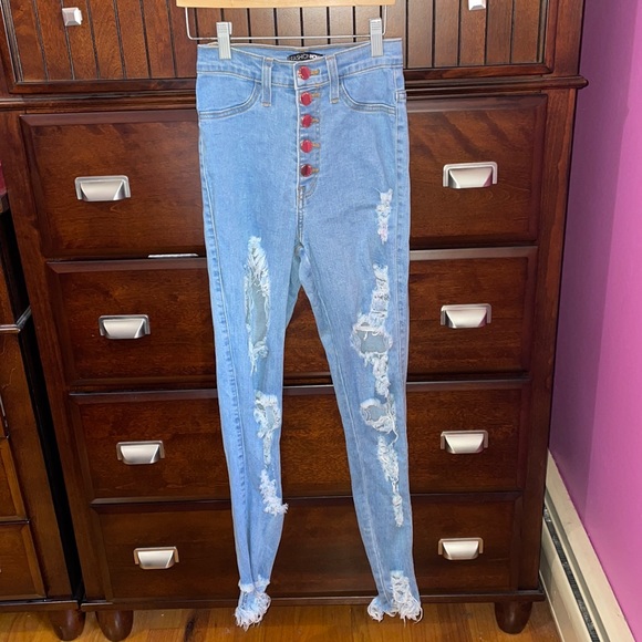 FN High Waist Distressed Jeans 💖 - Picture 1 of 5
